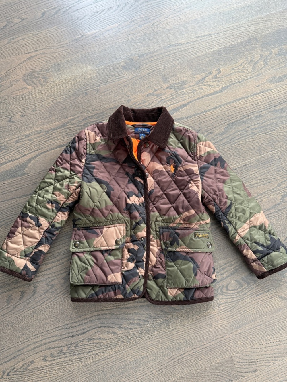 Polo by Ralph Lauren Quilted Camouflage Jacket in Brown & Green